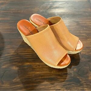 Lucky Brand Women's Mackayla Espadrille Wedge Sandals- size 8